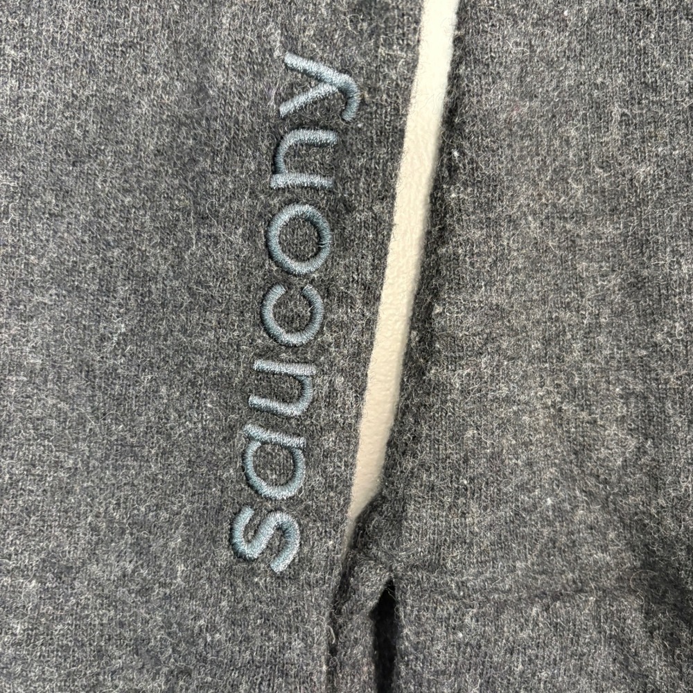Saucony Womens Hoodie Sz M Charcoal Gray Wool Blend Running Pullover Sa81390-Bk View 3
